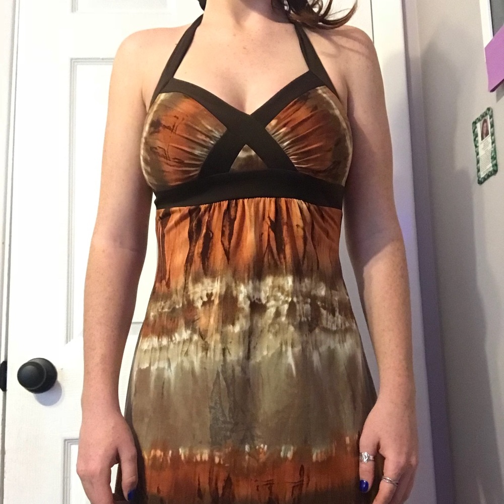 Tie dye halter dress